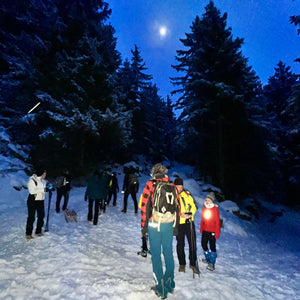 Trekking al chiaro di luna con cena in rifugio e slittata