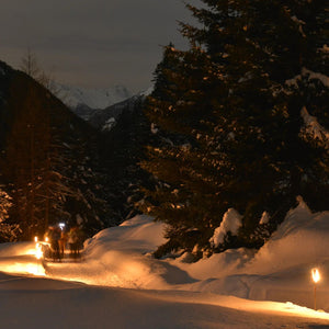 Trekking al chiaro di luna con cena in rifugio e slittata